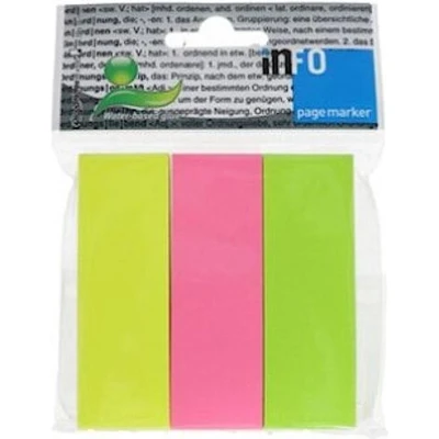 Afbeelding van Info Page Markers papier brilliant 25x75mm, 3 kleuren