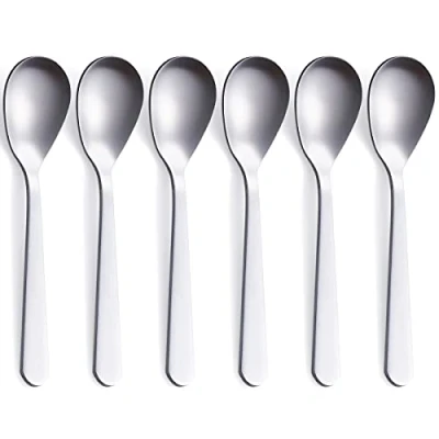 Afbeelding van FULLYWARE Demitasse Espressolepels van gesatineerd roestvrij staal, 11,9 cm, 6 stuks