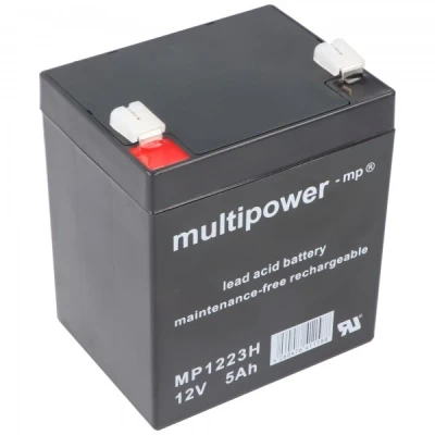 Afbeelding van Multipower MP1223H loodstroomaccu met Faston 6,3 mm stekkercontact