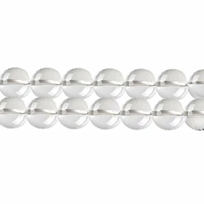Afbeelding van Bergkristallen parels, rond, 8 mm, kwaliteitsklasse AAA, natuurlijke stenen en kristallen, voor sieraden, lengte ca. 38 cm, 46 stuks