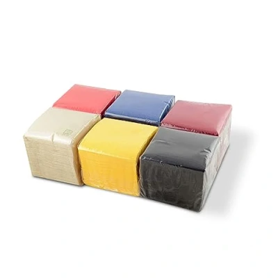 Afbeelding van Hostelnovo 600 papieren servetten, verschillende kleuren: geel, rood, marineblauw, bordeaux, zwart en naturel, geschikt voor cocktails, 10 x cm
