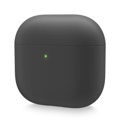 Afbeelding van elago Vloeibare hybride hoes compatibel met AirPods 4: 4e generatie, drielaagse bescherming, draadloos opladen, schokbestendig, gemakkelijk te reinigen (zwart)