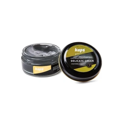 Afbeelding van Kaps Schoencreme schoensmeer verzorgt het leer en geeft glans (114) Licht Grijs 50ml