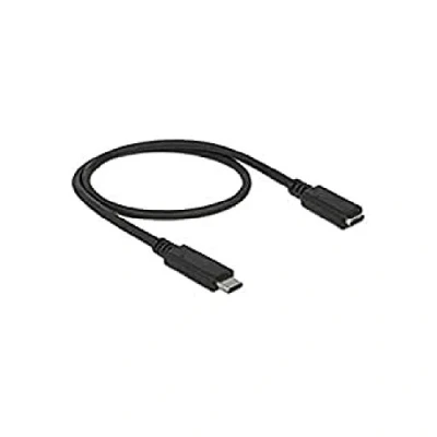 Image de Delock Câble d&#039;extension USB 24 pin C (M) pour (F) 3.1 Gen 1 3 A 50 cm noir