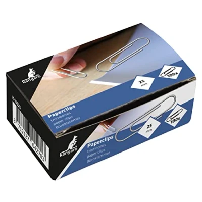 Afbeelding van Kangaro Papierklemmen 25 Mm Rond Verzinkt, Doos 100 Stuks