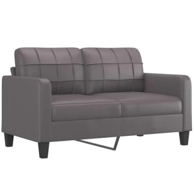 Image de vidaXL Canapé à 2 places Gris 140 cm Similicuir359335