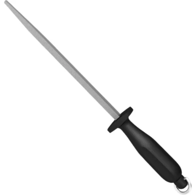 Afbeelding van Eikaso Solingen Ronde Aanzetstaal 29 cm RVS Zwart Handvat Voor Scherpe Messen