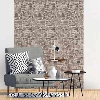Afbeelding van Papier peint intissé pré encollé MUR de PIERRES 1 rouleau 300x60cm