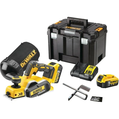 Afbeelding van DeWalt DCP580P2 18V Li Ion Accu schaafmachine set (2x 5.0Ah accu) in TSTAK 82mm 2mm koolborstelloos