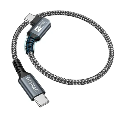Afbeelding van GIANAC 100 W USB C naar kabel [0,3 m] snel opladen 5 A met E Mark chip voor MacBook Pro/MacBook Air/iPhone iPad Pro/Samsung Galaxy/Huawei/Book Pixel/Google Tablet