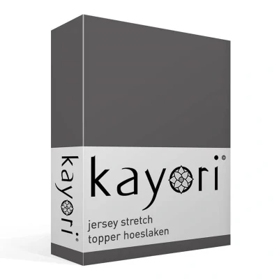 Afbeelding van Kayori Shizu Topperhoeslaken stretch Jersey Antracite 70 80/200 220 1 persoons (Kleur: Antracite)