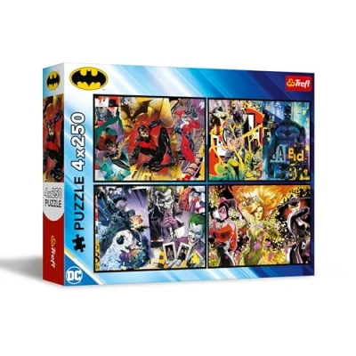 Afbeelding van Trefl Puzzel 4 x 250 Warner Batman (1000 onderdelen)