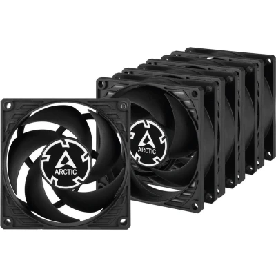 Afbeelding van ARCTIC P8 PWM PST (5 stuks) pc ventilator, 80 mm geoptimaliseerd voor statische druk, 200 3000 rpm gestuurd, zeer stille en efficiënte motor, zwart