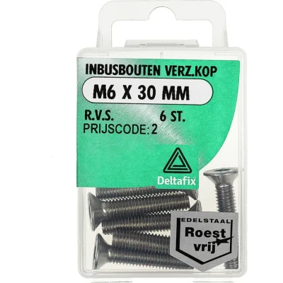 Afbeelding van Inb.bout verz.kop m6x30mm rvs 6st Deltafix