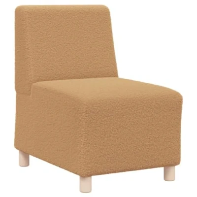 Afbeelding van vidaXL Fauteuil 55 cm gekrulde wolachtige stof beige