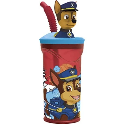 Afbeelding van PAW Patrol Drinkbeker Chase Met rietje 360ml Rood