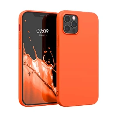 Afbeelding van kwmobile telefoonhoesje geschikt voor Apple iPhone 12 Pro Max Hoesje smartphone Back cover in neon oranje
