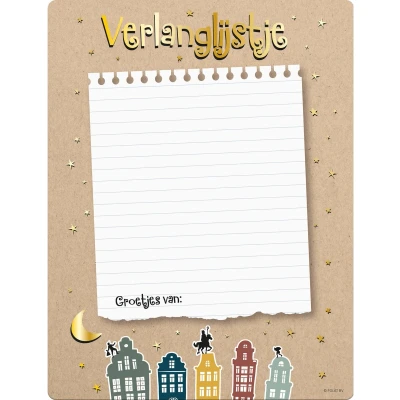 Afbeelding van Folat Sint &amp; Piet verlanglijstje (4 stuks)