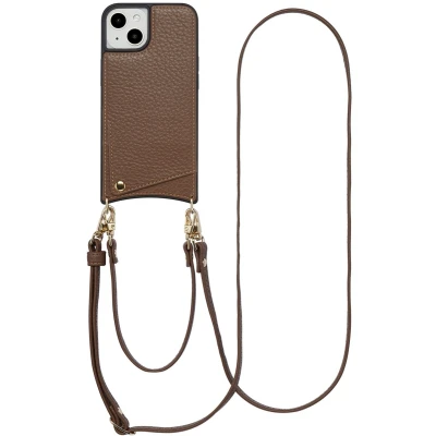 Afbeelding van Selencia Nova Telefoonhoes met Koord en Pashouder voor de Apple iPhone 14 / 13 Mocha Brown