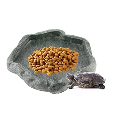Afbeelding van ciciglow Waterdispenser voor reptielen, voerbak schildpad, aardpad, drinkbak voedsel en water hagedis, gekko, baardraak, kameleon (groen, S)