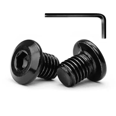 Afbeelding van M6 x 10 mm 20 pièces de boulons à tête plate hexagonale, en acier inoxydable A2 V2A finition oxydée noire (avec clés buts)
