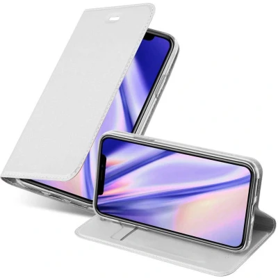 Afbeelding van Cadorabo Hoesje geschikt voor Apple iPhone XS MAX in CLASSY ZILVER Beschermhoes met magnetische sluiting, standfunctie en kaartvakje Book Case Cover Etui