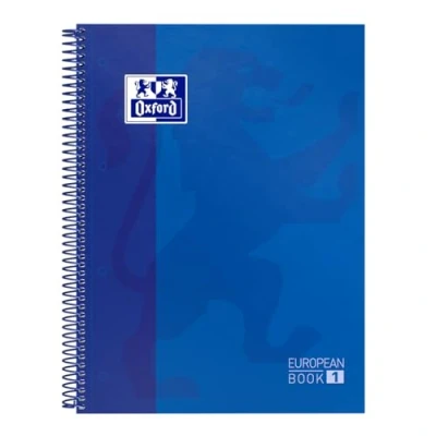 Afbeelding van Oxford School Classic Europeanbook Spiraalblok, Ft A4+, 160 Bladzijden, Geruit 5 Mm, Donkerblauw Notitieboek
