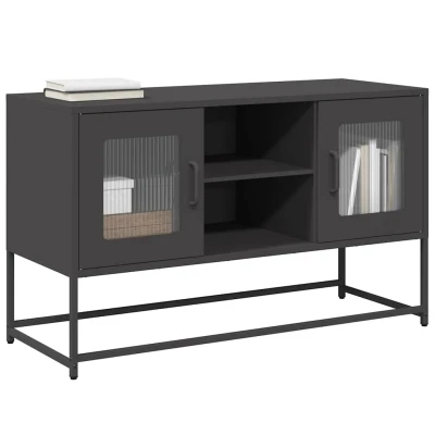 Afbeelding van vidaXL Tv meubel 100,5x39x60,5 cm staal zwart