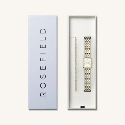 Afbeelding van Rosefield dames Octagon XS horloge giftset OWDSG X279 in de kleur Goud