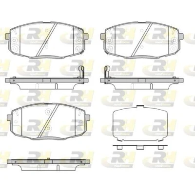 Afbeelding van ROADHOUSE 21038.12 Remblokkenset Vooras Incl. slijtage waarschuwingscontact Met kleeffolie toebehoren KIA: cee‘d I Hatchback, II Hatchback