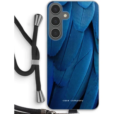 Afbeelding van Case Company® hoesje met Koord geschikt voor Samsung Galaxy S24 Plus Pauw Telefoonhoesje Zwart Bescherming aan alle Kanten en Over de Schermrand