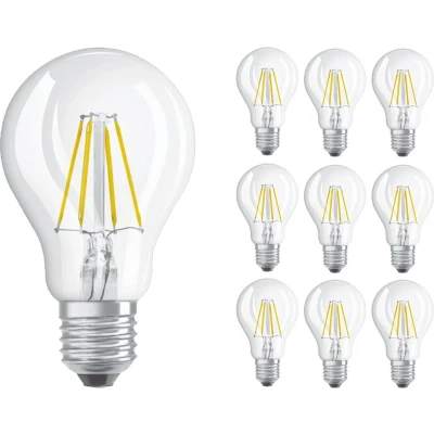 Afbeelding van Voordeelpak 10x Ledvance CLASSIC LED E27 Peer Filament Helder 4W 470lm 827 Zeer Warm Wit Vervangt 40W
