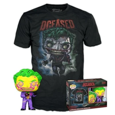 Afbeelding van Funko Pop!&amp;Tee: DC Joker CC L Comics T shirt Kleding met een Vinyl Figuur om te verzamelen Cadeau idee Speelgoed en Top Korte Mouwen voor Volwassenen Mannen