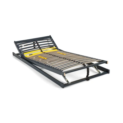 Afbeelding van Beter Bed Bossflex 400 Lattenbodem 90 x 200 cm Handverstelbaar Bedbodem Max. 120kg Antraciet/Geel
