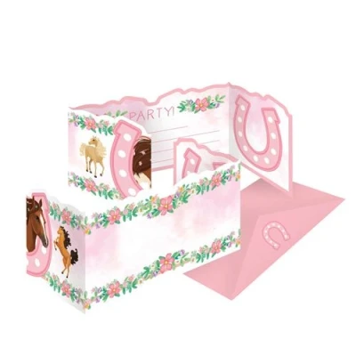 Image de Invitations et enveloppes de chevaux 8 pièces