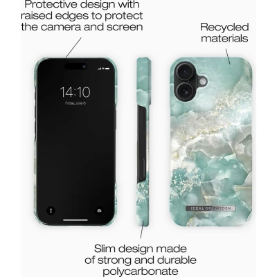 Afbeelding van iDeal of Sweden Fashion Case geschikt voor iPhone 16 Plus Azura Marble