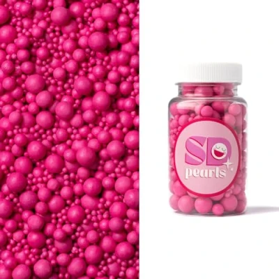 Afbeelding van SD Pearls Perles de sucre comestibles pour gâteaux, muffins et cupcakes (framboise, 3,4,5,7,10 mm, 100 g)