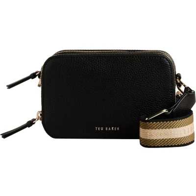 Afbeelding van Ted Baker Leren Schoudertas Stunna Mini Webbing Crossbody Bag Black Zwart