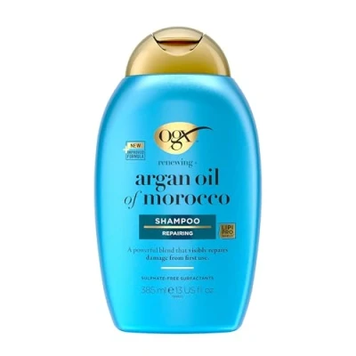 Image de OGX Argan Oil of Morocco shampooing (385 ml) régénérant, répare visiblement les dommages capillaires dès la première application, soin capillaire à l&#039;huile d&#039;argan pour cheveux secs et