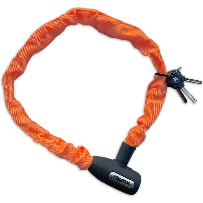 Afbeelding van Lynx Oranje Cityline M Kettingslot 85cm, gehard staal, 5.5mm vierkante schakels, weerbestendig, auto click, 3 sleutels
