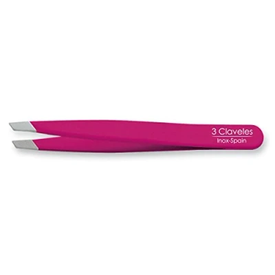 Afbeelding van 3 Claveles 12278 pincet van roestvrij staal 9 cm, kleur roze, 1 stuk (1 stuk)