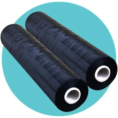 Afbeelding van Triplast 400 mm x 250 m stretchfolie voor pallet zwart (2 stuks)