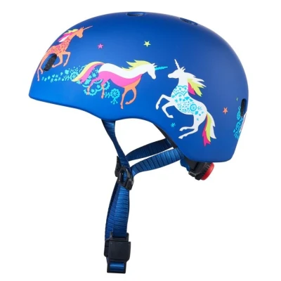 Afbeelding van Micro Step Eenhoorn kinderhelm in de kleur Blauw, maat: S: 48 53 cm