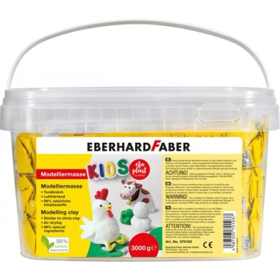 Afbeelding van Eberhard Faber boetseerklei zelfhardend 3 kg in een emmer wit EF 570103