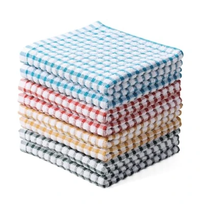 Afbeelding van Oeleky Set van 8 theedoeken, 100% katoen, voor afwassen, 30,5 x cm, absorberende keukendoeken, sneldrogend
