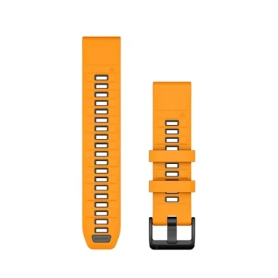 Afbeelding van Garmin QuickFit, siliconen armband zwart/kiezelgrijs 20 mm, oranje glinsterend, 26 modern