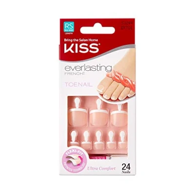 Afbeelding van Kiss Gellak Everlasting French Toenail Kunstnagels Anti breuk Nepnagels Limitless