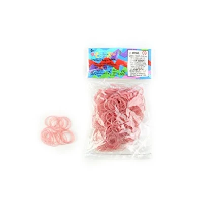 Afbeelding van Rainbow Loom elastiekjes, rood, met pailletten