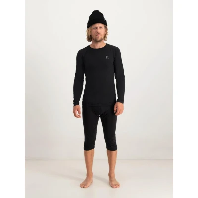 Afbeelding van Poederbaas Thermoset Lightweight Heren Thermokleding Thermoshirt + Thermolegging 3/4 lengte Zwart Maat L