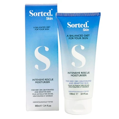 Afbeelding van Sorted Skin Intensive Rescue Moisturiser helpt zeer droge, gebarsten en beschadigde huid te herstellen absorberende, super hydraterende lichaam crème 100ml